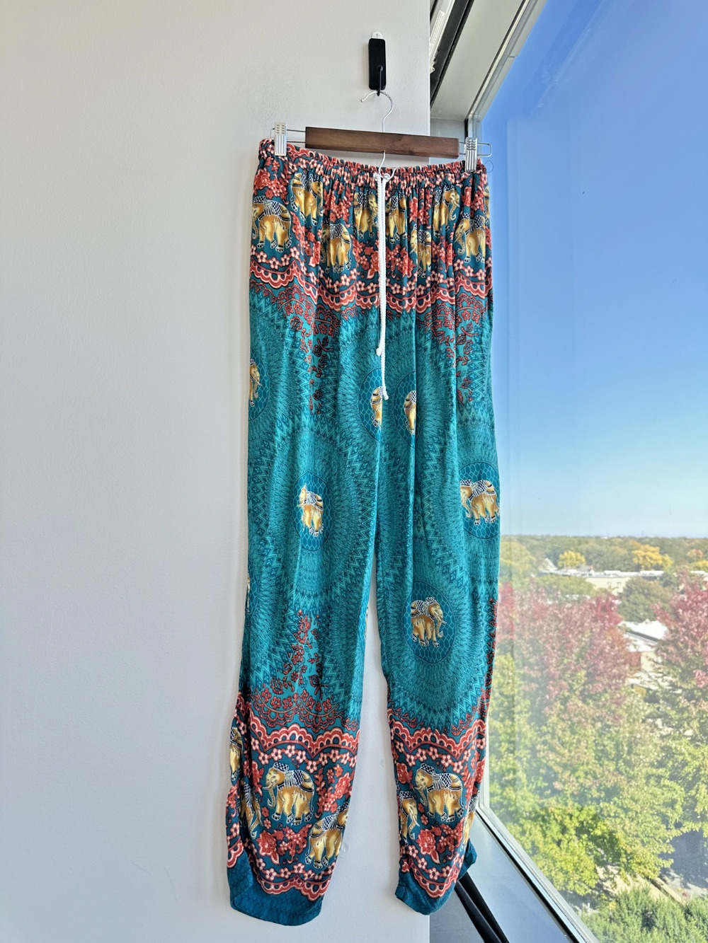 Kathmandu Imports Mandala Drawstrings Elephant Boho Hippie Travel Pants OS